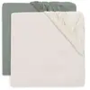 Lot de 2 draps housses en jersey Sea Green-Ivory (40 x 80 cm)