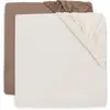 Lot de 2 draps housses en jersey Milky Coffee-Ivory (60 x 120 cm)