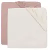 Lot de 2 draps-housses en jersey Wild Rose-Ivory (70 x 140 cm)