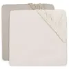 Lot de 2 draps housses en jersey Oatmeal-Sand (60 x 120 cm)