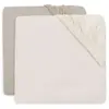 Jollein Lot de 2 draps housses en jersey pour matelas de parc Oatmeal-...