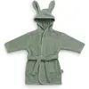 Peignoir coton 3-4 ans Vert Cendré - Enfant - JOLLEIN - Capuche avec oreilles
