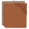 Lot de 2 draps housses 60x120 cm en Jersey Caramel et Biscuit - Jollein