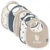 Jollein Funky Lot de 5 bavoirs imperméables pour bébé avec fermeture Velcro