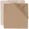 Jollein Lot de 2 draps housses en jersey Wild Rose-Biscuit (40 x 80 cm)