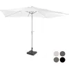 VONROC Parasol Rapallo 200x300cm - Parasol Premium - Blanc | Incl. pied en béton 20 kg