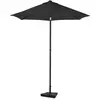 VONROC Parasol Torbole - Ø200cm - Parasol Premium - Anthracite/noir | Pied en béton 20 kg inclus.