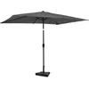 VONROC Parasol Rapallo 200x300cm - Parasol Premium - Gris - Pied en bé...