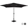 VONROC Premium Stokparasol Rosolina 280x280cm - Incl. parasolvoet & beschermhoes   Vierkante parasol - Kantelbaar   UV werend doek - Zwart