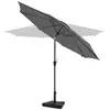 VONROC Parasol Recanati Ø300cm - Premium  Haute Qualité parasol - gris | Incl. Pied de parasol 20 kg