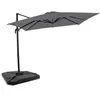VONROC Parasol Porte-à-faux  Pisogne 300x300cm - Premium parasol - Gri...