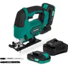 VONROC Scie sauteuse sans fil 20V avec 2 batteries 2.0Ah et chargeur r...