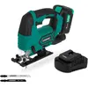 VONROC Scie sauteuse sans fil 20V avec batterie 4.0Ah et chargeur rapi...