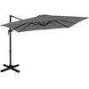 VONROC Parasol déporté carré 3x3m - Rotation 360°C - Angle d'inclinaison réglable - Résistant aux UV - Gris - Parasol Pisognge