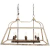 Clayre & Eef Hanglamp 87x35x60 cm Wit Bruin Hout Ijzer Hanglamp Eettaf...