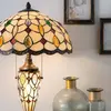 LumiLamp Tiffany Tafellamp Ø 40x60 cm Beige Bruin Glas Halfrond Tiffan...