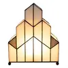 LumiLamp Tiffany Tafellamp 30x4x25 cm Wit Glas Tiffany Bureaulamp