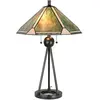 LumiLamp Tiffany Tafellamp Ø 50x73 cm Groen Bruin Metaal Glas Tiffany ...