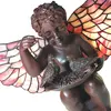 LumiLamp Tiffany Tafellamp Engel 41x26 cm Bruin Roze Glas Tiffany Lamp...