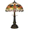 Lumilamp Tiffany Tafellamp Ø 41x67 cm Rood Groen Glas Roos