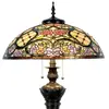 LumiLamp Tiffany Vloerlamp Ø 55x150 cm Beige Roze Kunststof Glas Halfr...