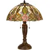 Lumilamp Tiffany Tafellamp Ø 47x61 cm Groen Roze Glas Roos