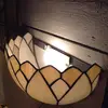 LumiLamp Wandlamp Tiffany 30x15x20 cm Beige Glas Halfrond Muurlamp