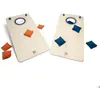BS Toys Jeu d'adresse en bois - BS Jeux - Planche à trou - Pour enfants - 2 planches en bois et 8 sacs en tissu