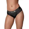 Ouch! by Shots - Vibrating Strap-on High-cut Brief - XS/S - Black