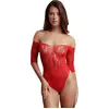 Le DesirShots - Le Désir Kruisloze Rhinestone Teddy - Rood