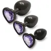 Bijou anal Heart Gem L 8 x 4cm Noir-Violet