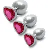 Shots - Ouch! OU801SIL - Heart Gem Butt Plug - Large - Silver / Rubell...