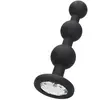 Shots - Ouch! Silicone Beaded Diamond Butt Plug black