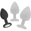Ouch! Siliconen Buttplug met Diamant - Zwart