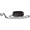 Ouch! Elegance Elegante Neopreen Halsband met Leren Riem - Titanium Gr...