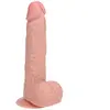 RealRock Vibrating Regular Straight Cock with Balls - 9" / 23 cm - Flesh