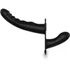 Gode ceinture double Dual Ribbed 15 x 3.3cm Noir  