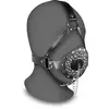 SHOTS Open Mouth Gag Head Harness with Plug Stopper - Black