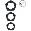 Beaded Silicone Cockring Set of 3 - S/M/L - Black