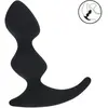 Full Double Ripple Silicone Prostate Massager - Black