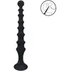 Ribbed Silicone Flared Anal Probe - Black