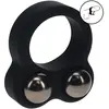Liquid Silicone Double Weighted Ball Cockring - Black