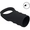Silicone Cockring and Ribbed Sleeve - Black