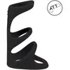 3 Loop Silicone Cockring - Black