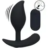 Remote Control Vibrating Liquid Silicone Anal Plug - Black