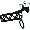 Vibrating Cage Silicone Cock Sleeve and Ball Ring - Black