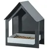 Esschert Design - Vogelvoederhuisje Muur - Zwart - 19 x 12 x 23 cm