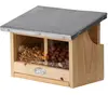 Esschert Design Décoration de jardin - Mangeoire écureuils double - L 17,6 x l 25,3 x H 18,7 cm - Bois Marron