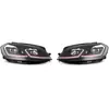 AUTO-STYLE Set 7.5-Look Koplampen passend voor Volkswagen Golf VII 2012-2017 - Zwart/Rood - incl. Dynamic Runni