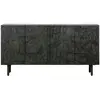 Buffet 4 portes 160x40x83 cm en bois de manguier et métal noir